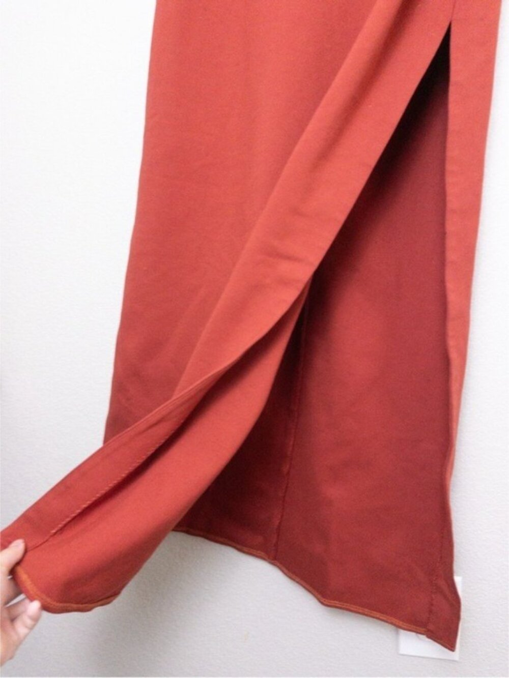 Elliatt Popover Gown XL Rust One Shoulder Evening Dress Maxi Sheath Ponte - Picture 8 of 13